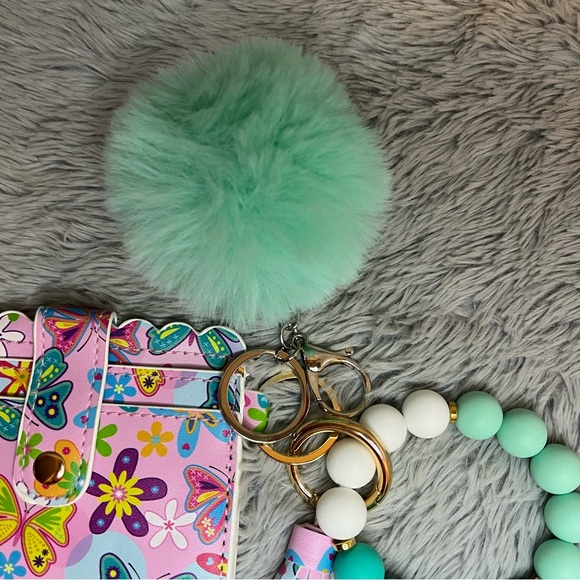 Butterfly Card Wallet with Keychain - Picture 2 of 5